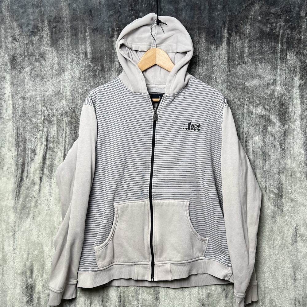 Vintage Y2K Lost Enterprises Hoodie Sweatshirt Size Large 90s Surf Skate Grunge